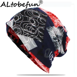 ALTOBEFUN Multifunction Men Winter Autumn Hat Teenager Adult Thin Girl Scarf Women Skullies Beanies Vintage Cap AHT179