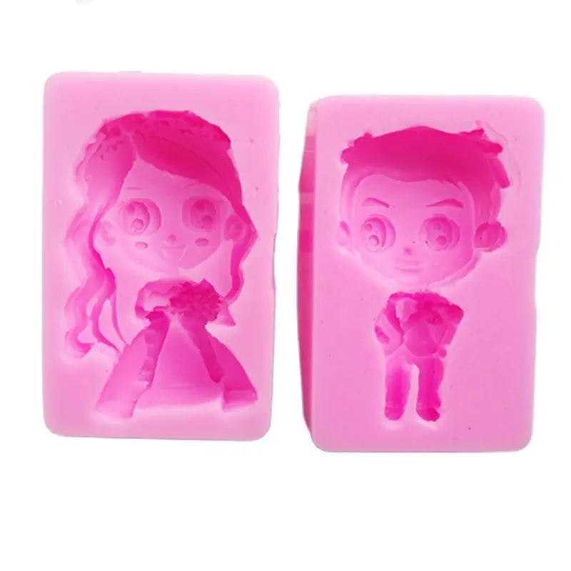 Wedding Bride And Groom Series Shaped Fondant Molds Wholesale Couple Chocolate Silicon Mold Fondant Cake Decoration Mold H581