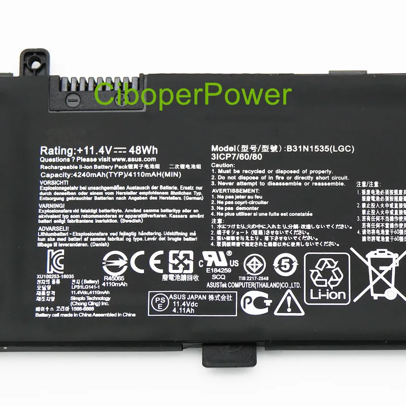 Original quiality battery for UX310UA UX310UQ B31N1535 48Wh Battery