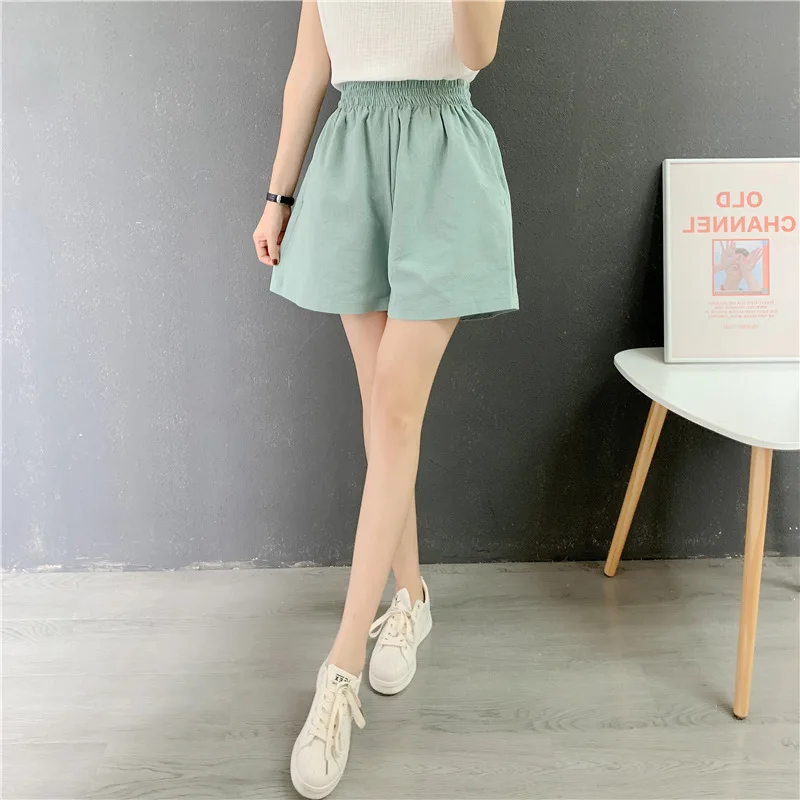 2021 New Women's Shorts Hot Summer Casual Cotton Shorts Plus Size Mid Waist Short Fashion Woman Streetwear Short Pants