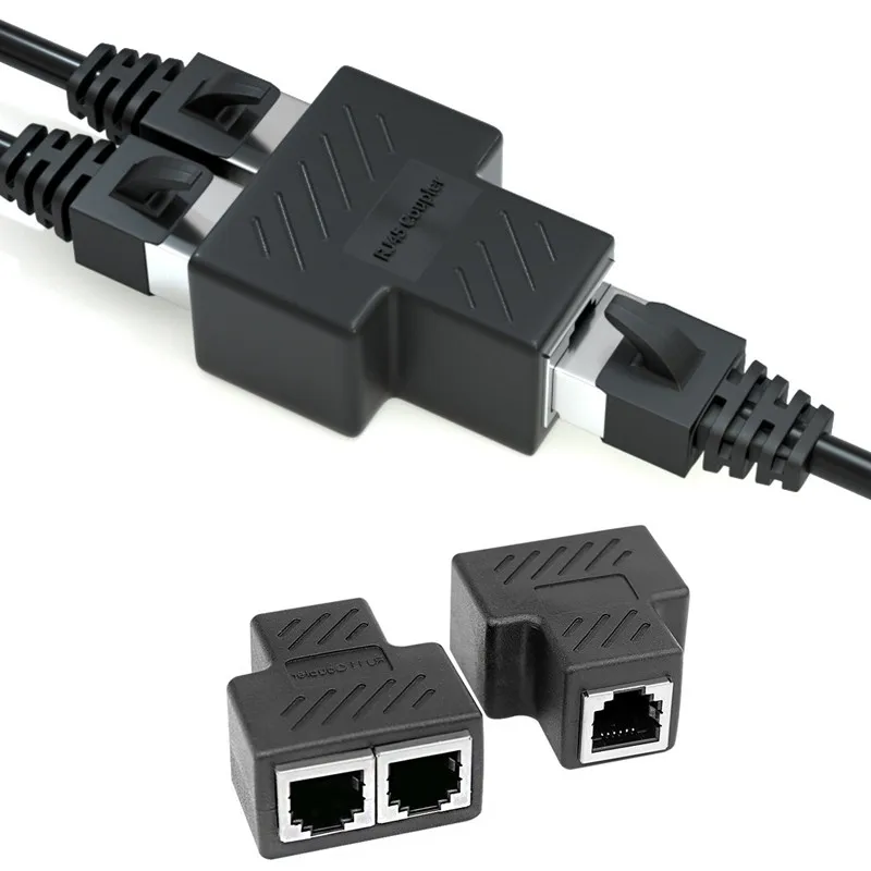 RJ45 Nữ Bộ Chia Cổng Kết Nối 1 Đến 2 Cổng Nữ Mèo 5/CAT 6 LAN Ethernet Ổ Cắm Cổng Kết Nối Bộ Chuyển Đổi Ethernet cổng