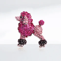 Wuli&baby Full Rhinestone Dog Brooch Pins 2 Colors Badge Jewelry Gift