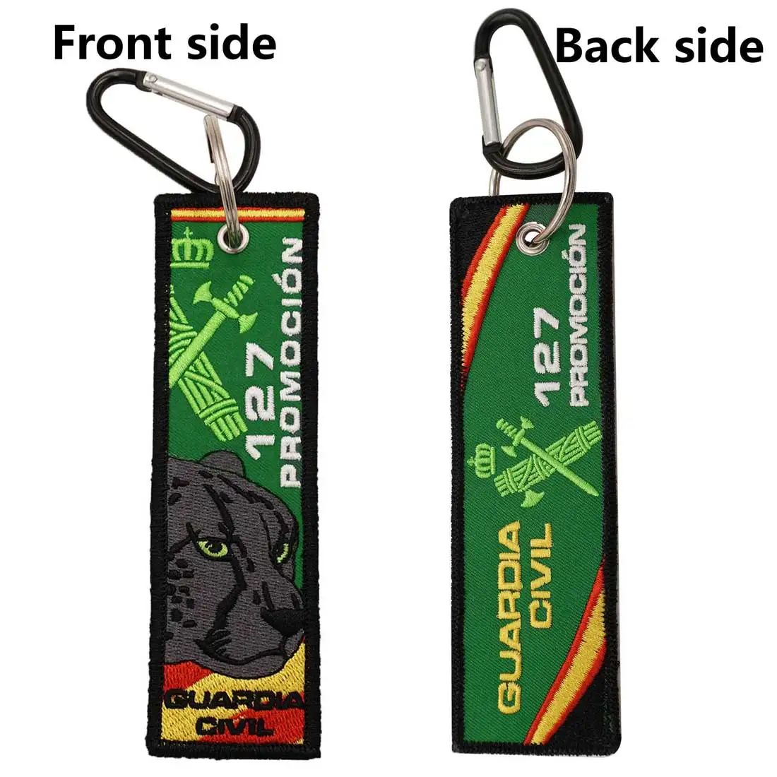 GUARDIA CIVIL 127 PROMOCIÓN Spain Flag Military Double-Sided Embroidered Patches Keychain