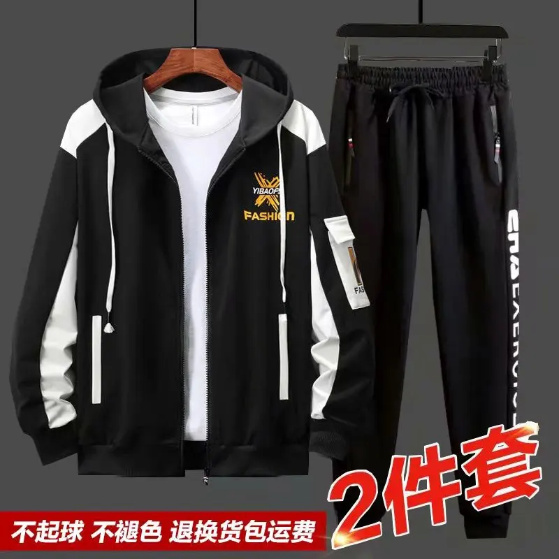 2021 Spring Autumn Men\'s Sets Korean Fashion Joggers Sets Men Casual Men Clothing Streetwear Hooded Tracksuit Men Two Piece Set