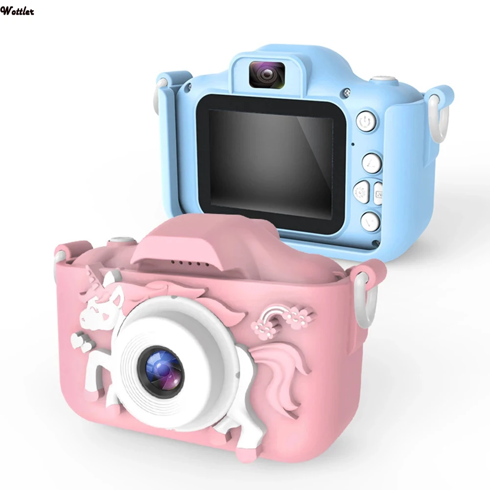 Kids Camera Cute Toys Horse Mini Digital Camera HD IPS Screen Cameras Education Toy for Children Boys Girls Birthday Gifts