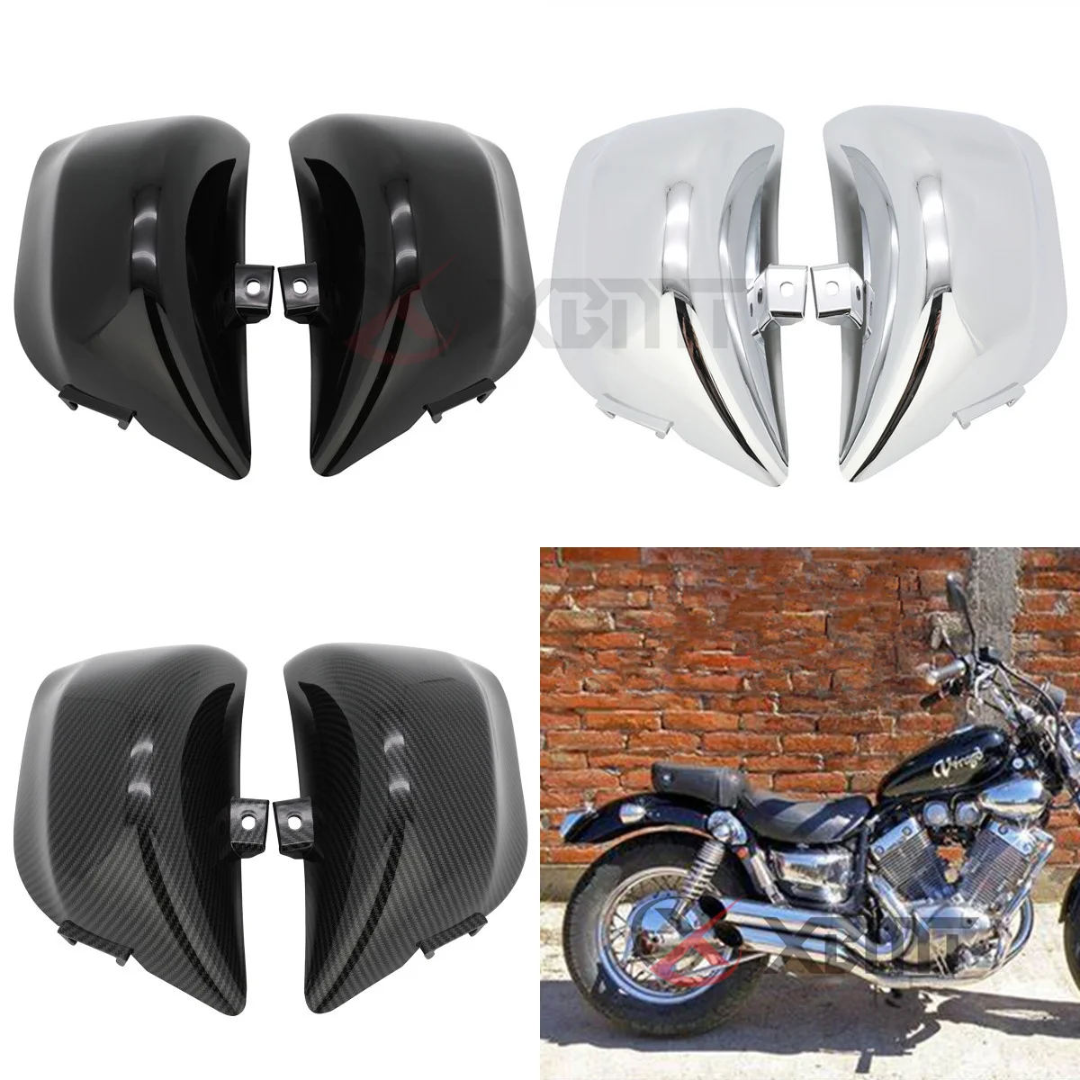 Motorcycle Left Right Side Fairing Battery Cover For Yamaha Virago XV 400 535 XV400 XV535 1987-2021 2016 2017 2018 2019 2020