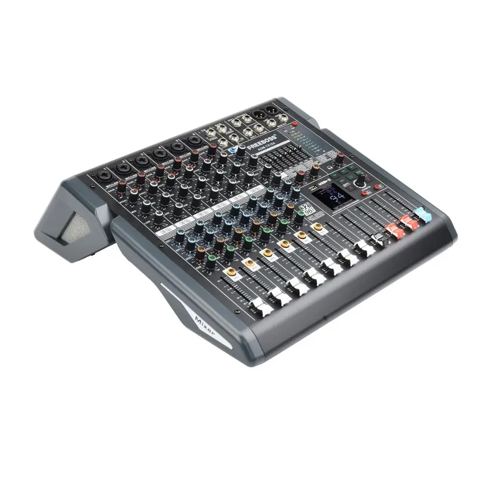 Freeboss ADM-TX104 10 Kanäle + 48V 7-Band Graphic EQ 99 DSP Effekte USB Spielen und Rekord 2 AUX Bluetooth Professioan Audio Mixer
