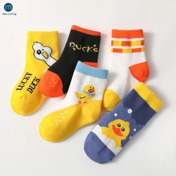 5 Pairs/Lot Baby Socks Autumn Winter Warm Cotton Kids Socks Cute Girls Cartoon Duck Boys Infant Socks  Accessories Miaoyoutong