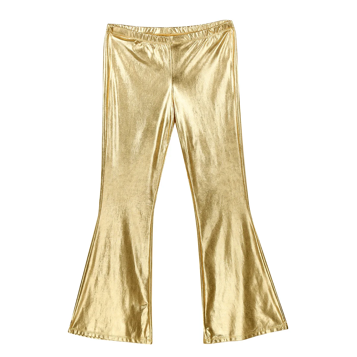 Pantalon Chang métallique brillant pour homme, pantalon long évasé astronomique, costume de jazz, sexy, cuir PVC brillant, cloche des années 60 et 70, wlwear