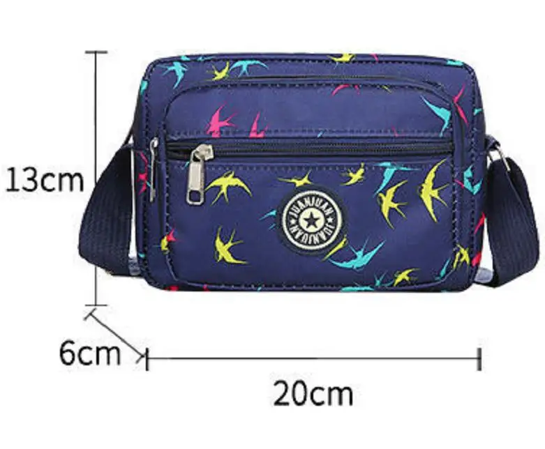 Women Nylon Shoulder Bag for Laidies Large Capacity Messenger Mum Bags Fashion Mini Woman\'s Crossbody Bag Zipper Closure Femme