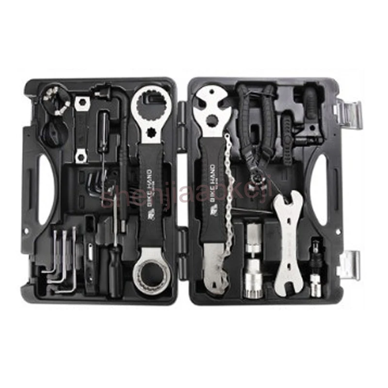 22PCS/Set YC-721 Bicycle Repair Tool Mountain Bike Professional Tool Kit Repair Spoke Wrench Freewheel Pedal Wrench Tool