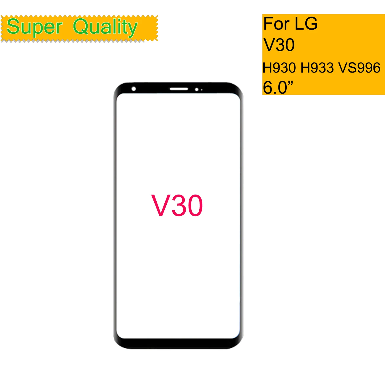 10Pcs/Lot For LG V30 Touch Screen Panel Front Outer Glass Lens Replacement