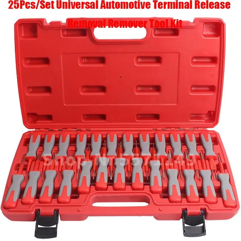 

25Pcs/Set Universal Automotive Terminal Release Removal Remover Tool Kit Car Electrical Wiring Crimp Connector Pin Extractor Kit