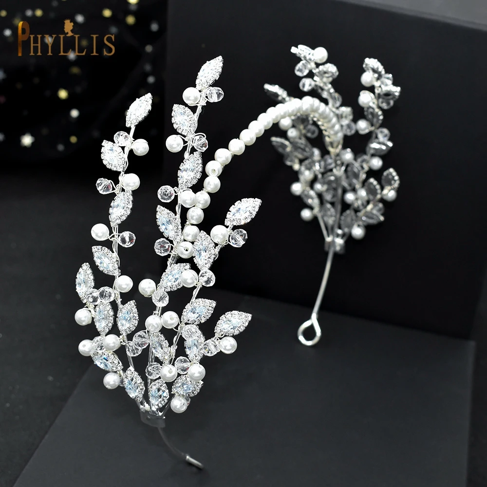 A115 Elegant Bridal Headband Pearl Bride Head Hoop Wedding Headpiece Rhinestone Bridal Hair Accessories Fashion Women Hair Band