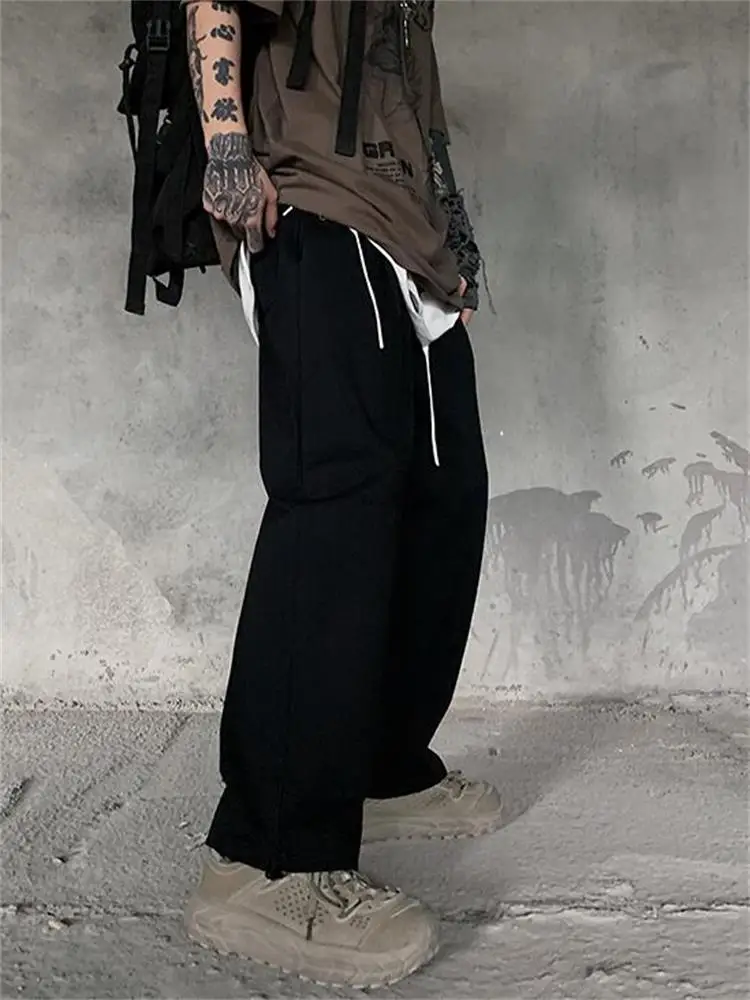 Men's Straight Pants Spring And Autumn New Classic Dark Rope Nine Minutes Pants Fashion Trend Casual Versatile Loose Pants