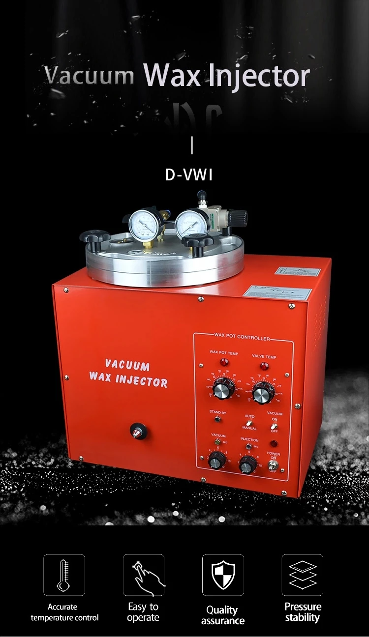 Jewelry Tools and Equipment 110V/220V Red Color Mini Vacuum Pressure Wax Injector Digital Casting Device Wax Injection Machine