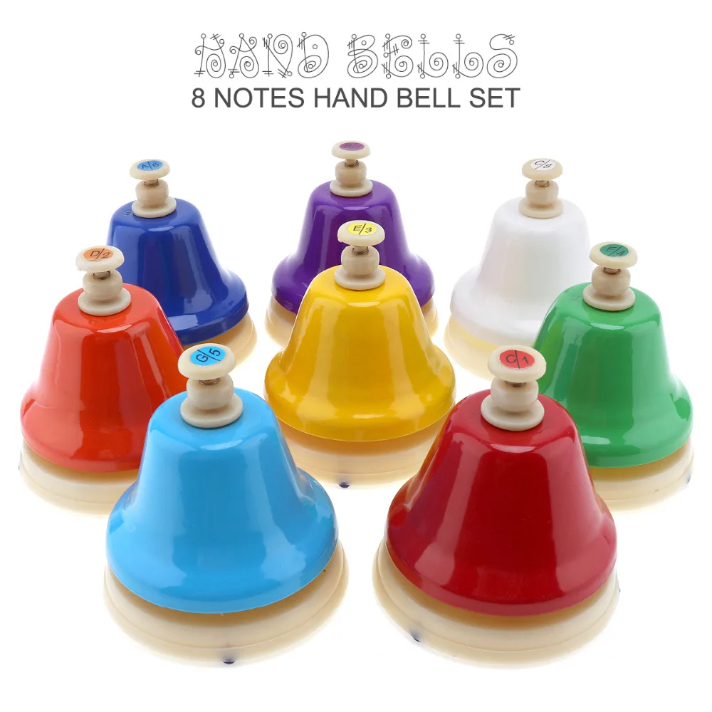 

Colorful 8 Note Hand Bell Set Musical Instrment Musical Toy for Kids Children Baby Early Educational Toys