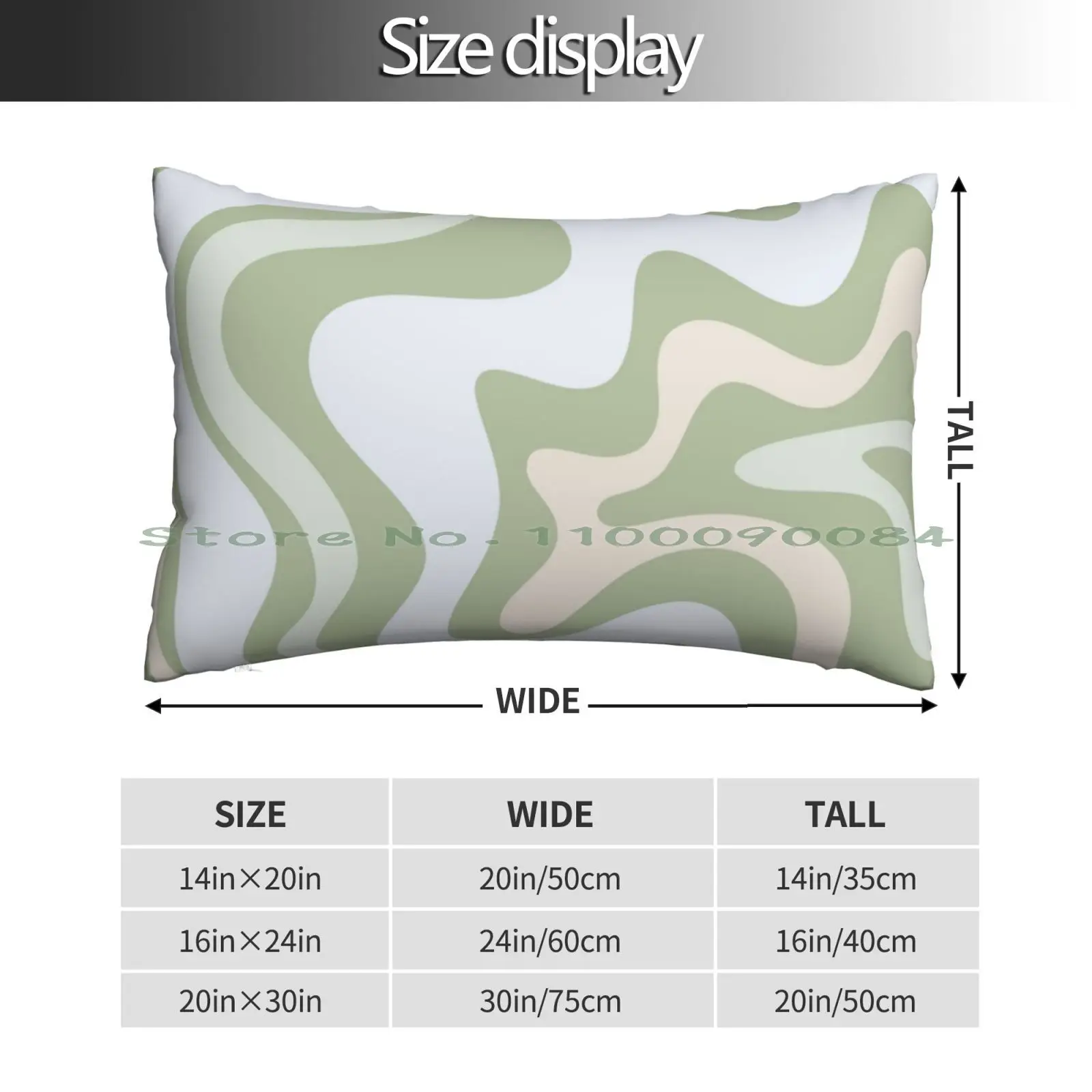 Liquid Swirl Contemporary Abstract In Light Sage Green Grey Almond Pillow Case 20x30 50*75 Sofa Bedroom Abstract Pattern