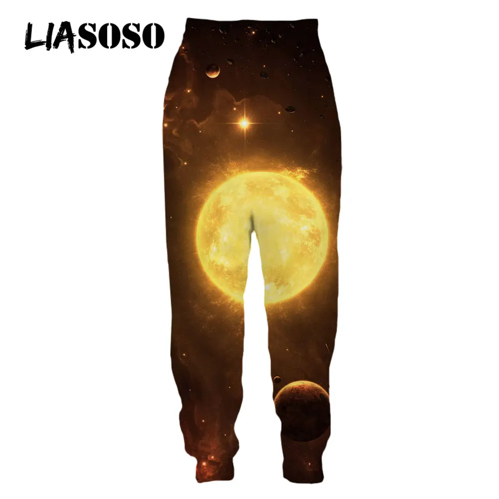 LIASOSO 3D Print Universe Hot Galaxy Jogging Sport Pants Men Women Breathable Clothing Trendy Oversized Sweatpants Streetwear
