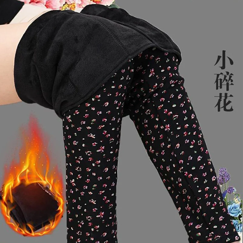 Middle-aged and Elderly Women's Pants Autumn  Winter Pants Trousers Large Size Plush Thick Warm Pants External Wear Leggings