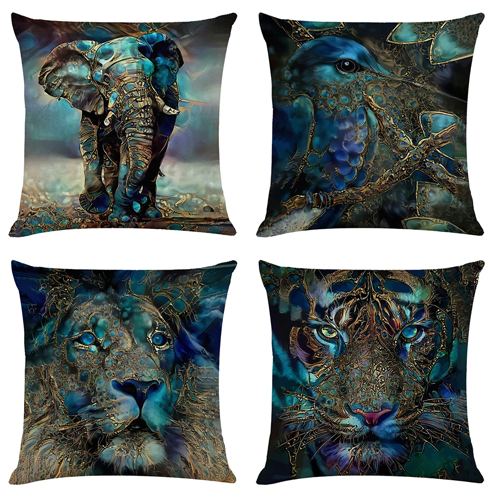 

Wild Animals Cushion Cover Hoga Decorative Pillow funda cojines 45x45 housse de coussin Nordic Throw Pillow Cover for Sofa Car