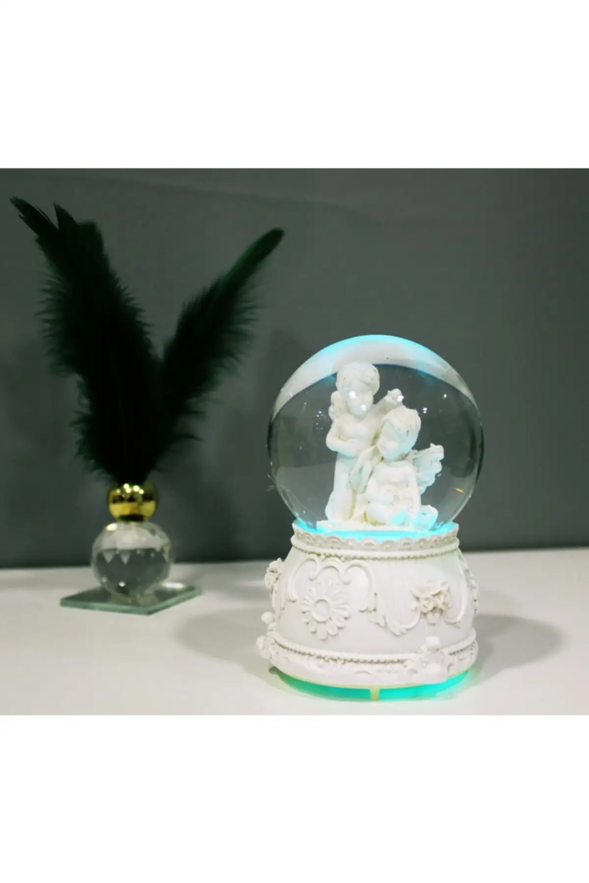 Angel Themed Medium Size Illuminated Music 12cm 30b Snow Globe Home Office Products Souvenirs