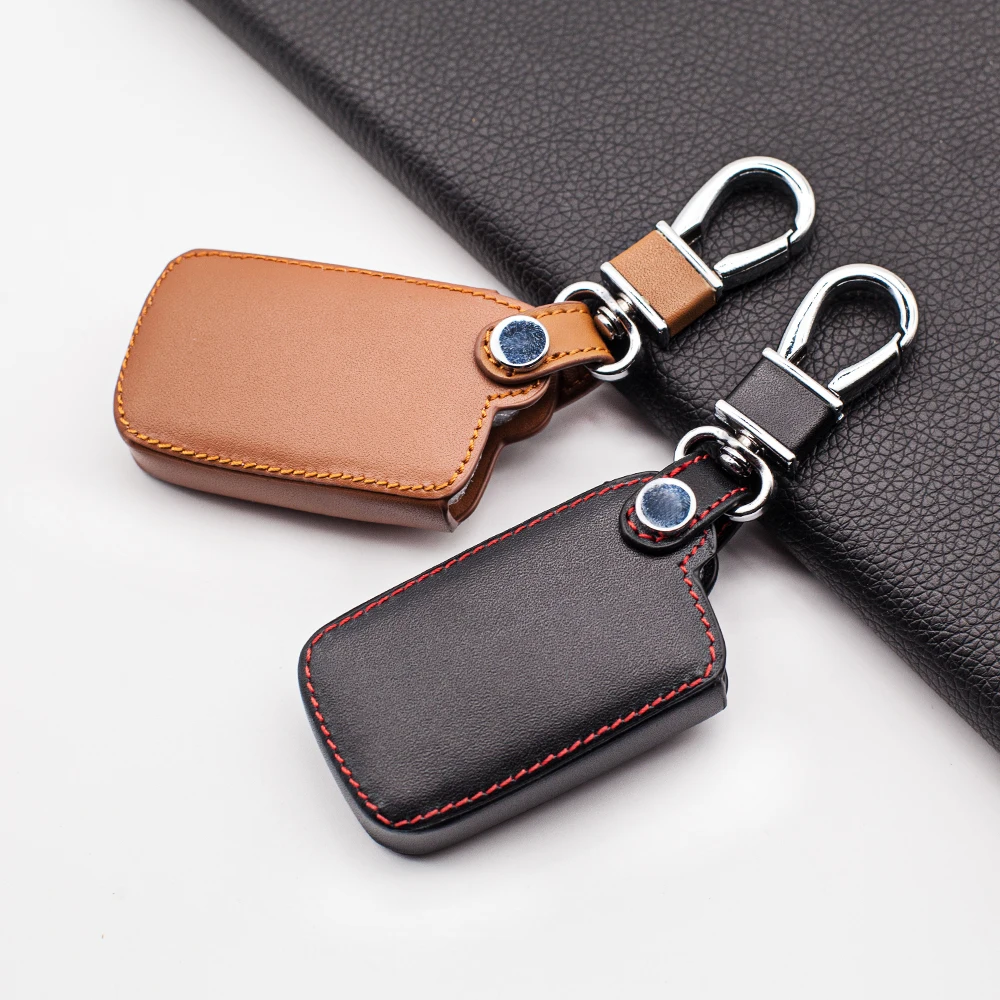 Carrying Leather Car Key Case Cover For Toyota Land Cruiser Prado 150 Camry Prius Crown For Subaru Foreste XV Keychain Holder