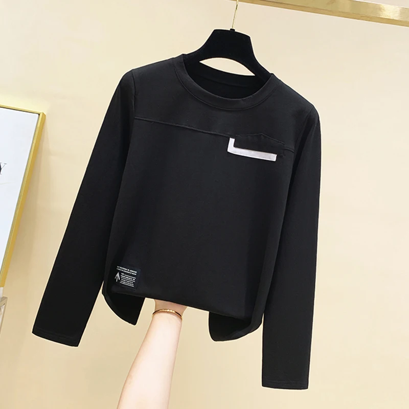 Shintimes Spring And Autumn T-Shirt Women 2022 Appliques Tops Women T Shirt Cotton Korean Fashion Woman Clothes Tee Shirt Femme