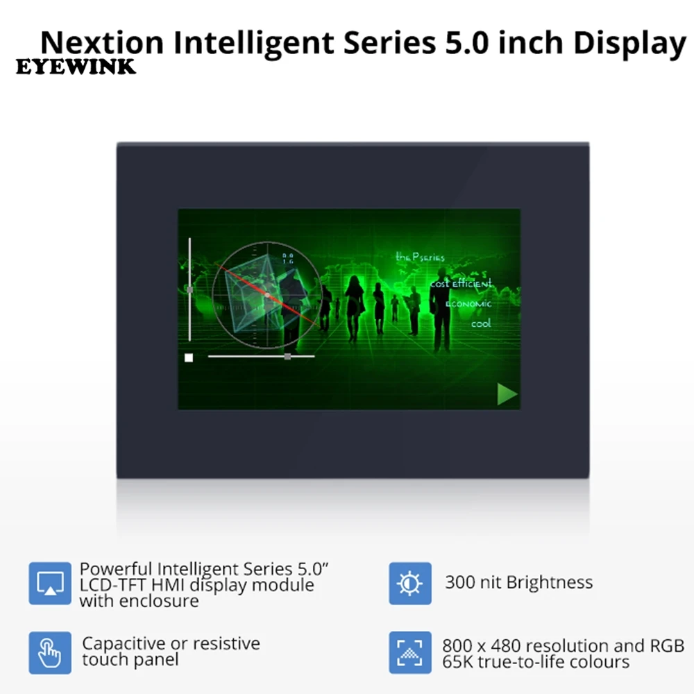 Nextion 5,0 Zoll LCD-TFT HMI Display Kapazitives/resistives Touchpanel-Modul RGB 65K Farbe