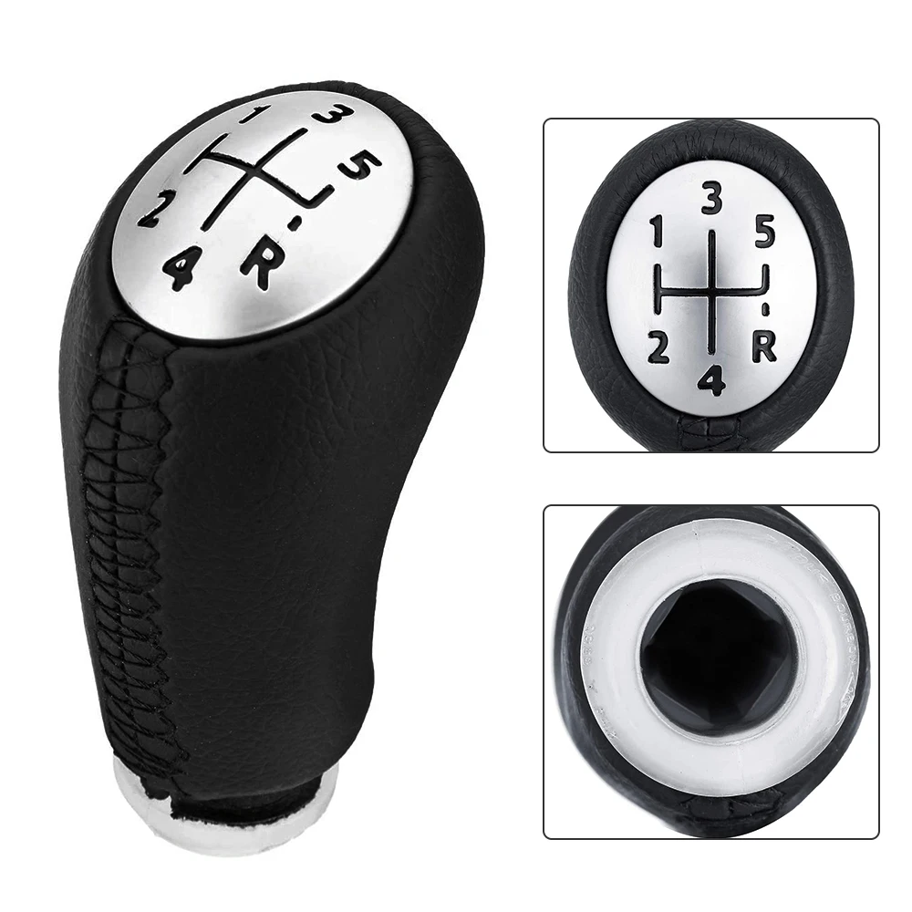 

For Renault Laguna Clio III Megane II 2003-2009 5 Speed Gear Stick Shift Knob PU Leather Gear Shift Knob Head Checkpoint Handle