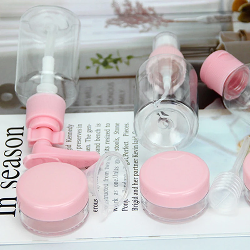 Plastic Travel Transparent Mini Empty Cosmetics Container Bottle Bottle Eyeshadow Makeup Face Cream Jar Pot Bottle set