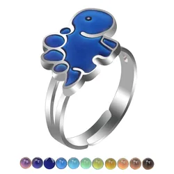 New Dinosaur Mood Ring Emotion Feeling Temperature Change Color Ring Jewelry for Women Men Kids Birthday Gift Wholesale