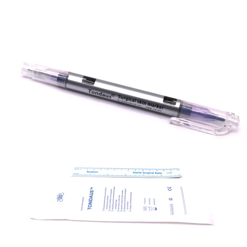 Whole Sale Disposable Sterilized Package With Ruler Tattoo Skin Marker Scribe Tattoo Piercing Pen Body Art Supply Tool