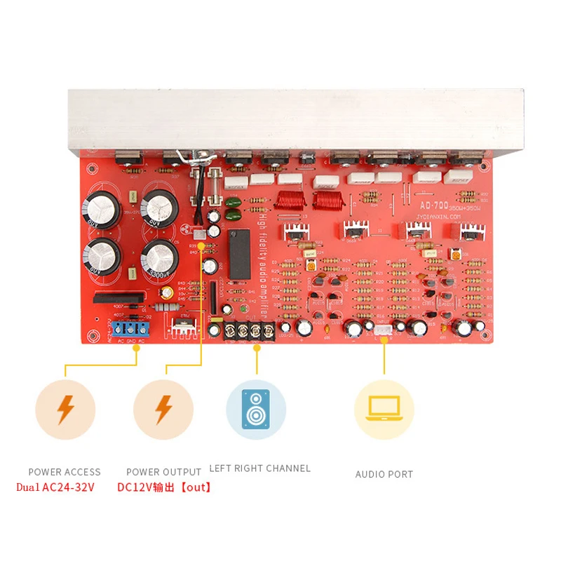 Tenghong High Power Stereo Audio Amplifier Board 350Wx2 DC12V Sound Amplifiers For Home Theater Speaker DIY Amplificador