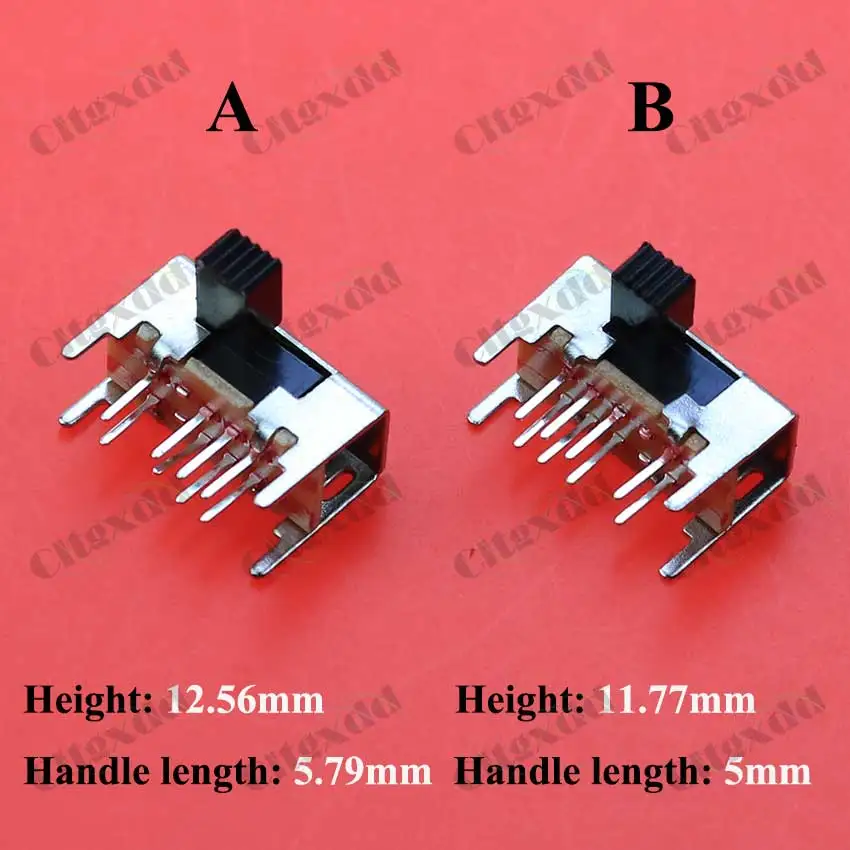 10PCS Panel PCB 8 Pin 3 Position 2P3T DP3T Schiebeschalter Seitenknopf Gerade Fuß Schalter Griff Toggle Netzschalter SK23D05 – Detail 1