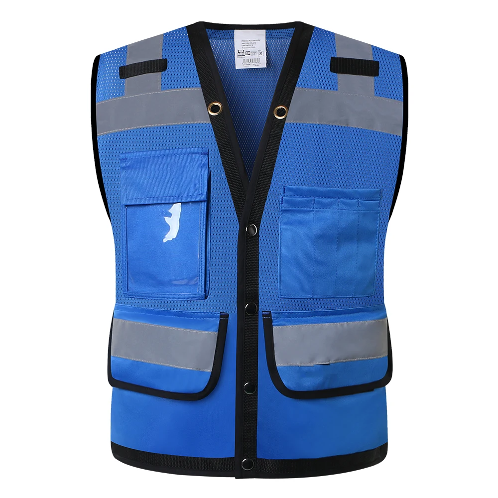 Safety Vest for Men Construction with Pockets Hi Vis Running Vest with Night Reflective Strips High Visibility Work Vest