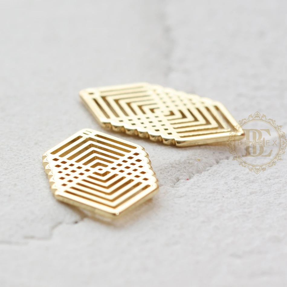 DIY Supply-Solid Brass Finding Geometry - 20x11mm (4666C)
