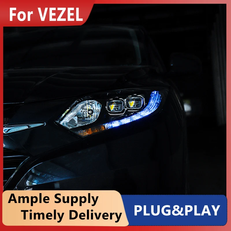 Car Styling per fari honda HRV per VEZEL HRV lampada frontale a LED Angel eye led DRL luce anteriore lente bi-xeno Xenon HID