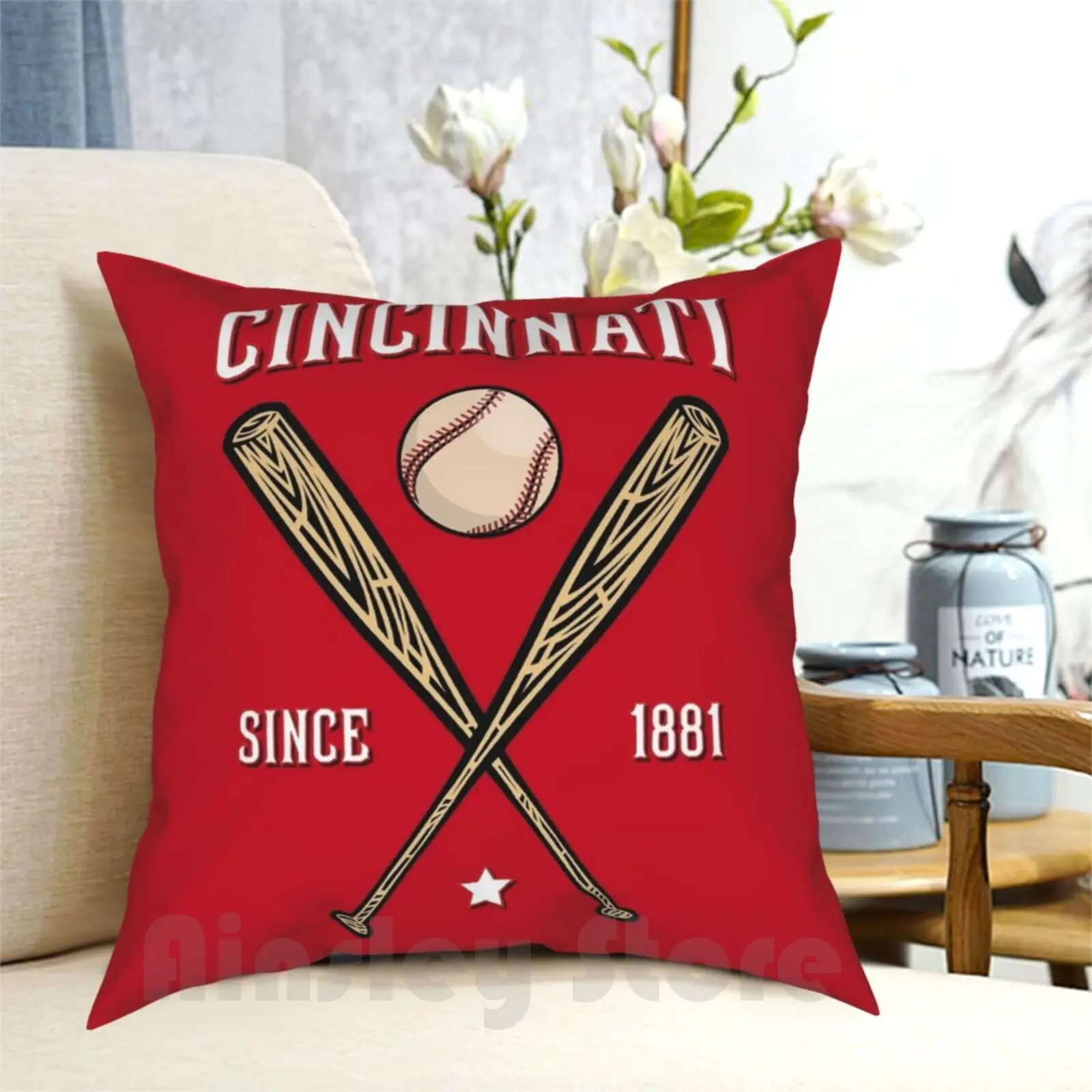 Establishment-Baseball Design Pillow Case Printed Home Soft DIY Pillow cover Lb Baseball Sport Sports Team Professional