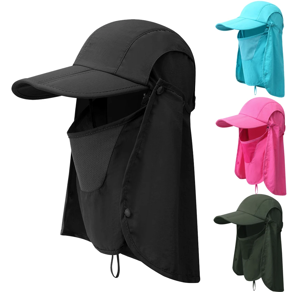 Women Hat Upf50 Outdoor Summer Sun Fisherman With Neck Flap Bucket Hats Breathable Waterproof Quick Drying Climb Cap Accessory