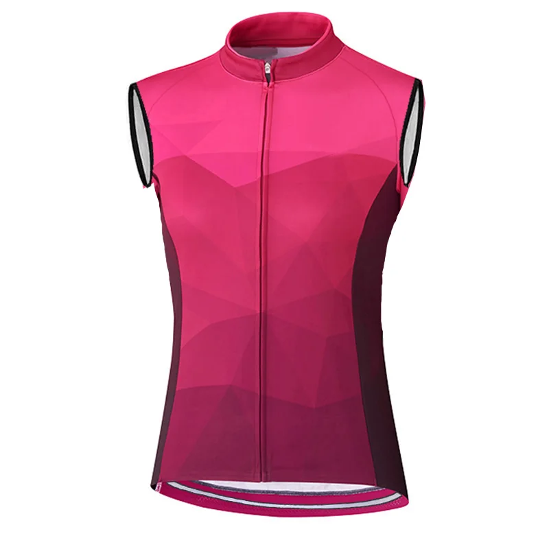 Pink Sleeve-less Cycling Vest, Bicycle Jersey, MTB Bike Clothing, Downhill Bib Shirt, Pro Crossmax Pad, Road Mountain Tight Top