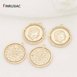 DIY Necklace Pendants Earrings Charms Jewelry Making Accessories  Gold Plated Commemorative Coin Pendant Wholesale