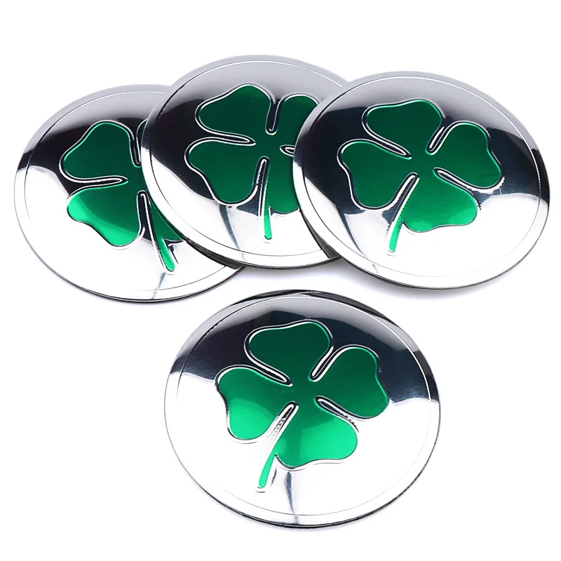 4pcs/lot 56mm Green Clover Delta Car Wheel Center Hub Cap Sticker for Alfa Romeo 147 156 159 166 Giulietta Giulia Spider Mito GT