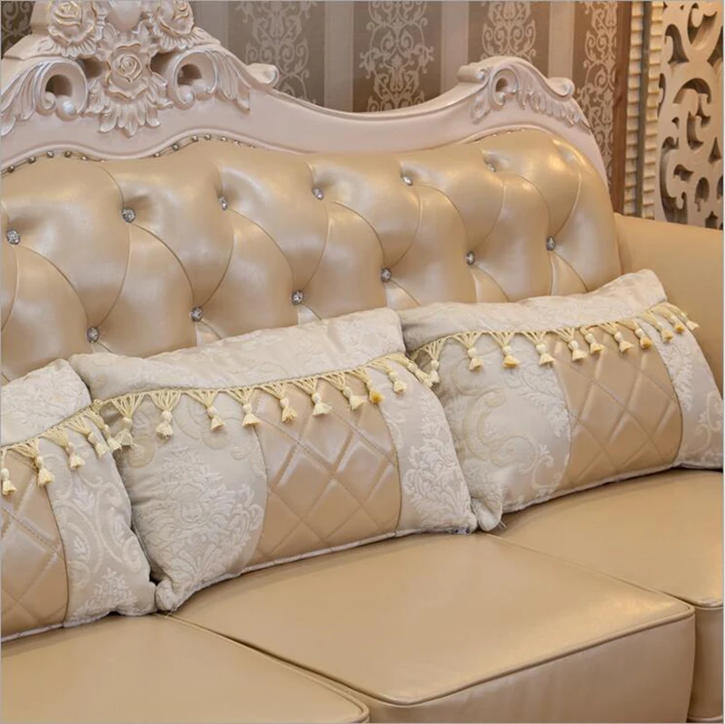 high quality  European  antique living room sofa furniture genuine leather set o1059