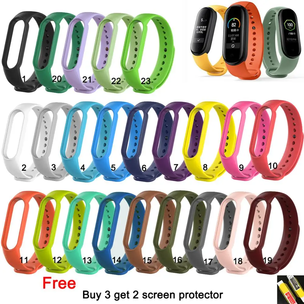 Soft Silicone Wrist Band for XIAOMI MIBand 5 6 Bracelet Replacement Colorful Strap for mi band 5 6 strap