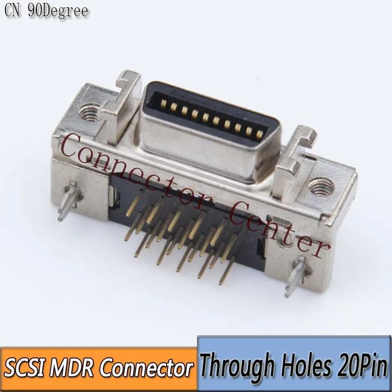 

MDR SCSI Connector Pitch 1.27 20PIN Right Angle 90 Degree Compatible with 3M 10220-52A2