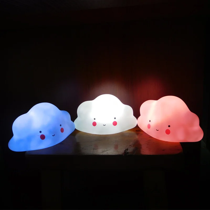 Cute Cloud LED Night Light Kids Bedside Lamp Battery Operated Bedroom Room Decoration Cloud Nightlight For Kid Children Gifts