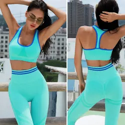 Women's Fitness Yoga Set Shockproof Workout Sportswear Running Gym Clothing Sports Bra Push Up Legging Tracksuit