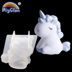 Transparent Unicorn Silicone Epoxy Resin Molds Geometry Bear Rabbit Mould Animal Aromatherapy Candle Making Form Decoration Tool