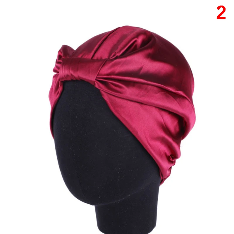 Silk Salon Bonnet Women Sleep Shower Cap Bath Towel Hair Dry Quick Elastic Hair Care Bonnet Head Wrap Hat